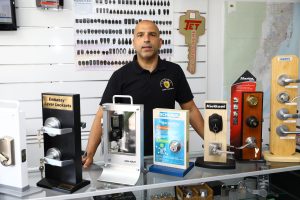 Quickly Locksmith Miami CEO & owner David Davidof at the front desk in our shop