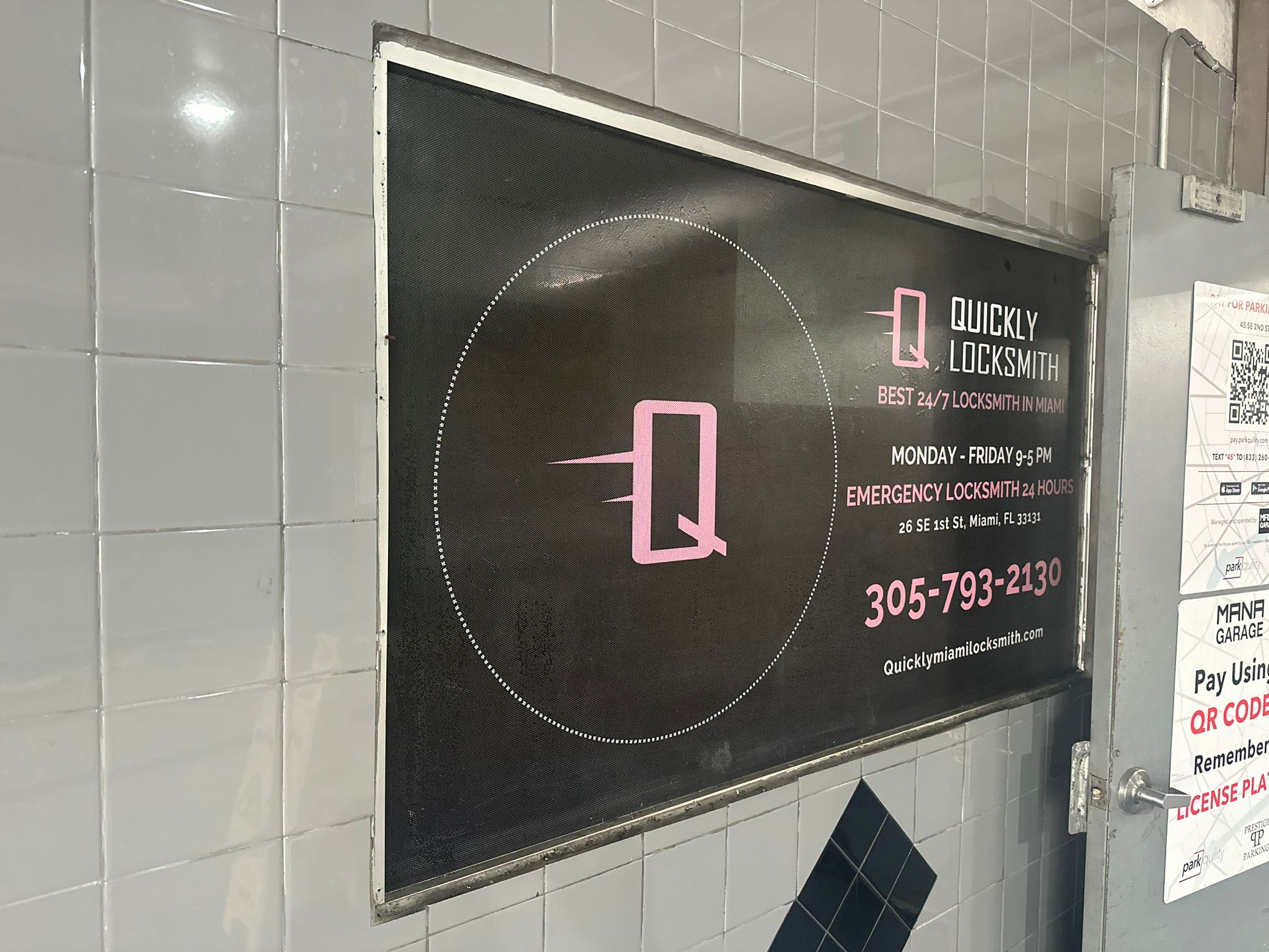 Outside new locksmith shop in Downtown Miami FL