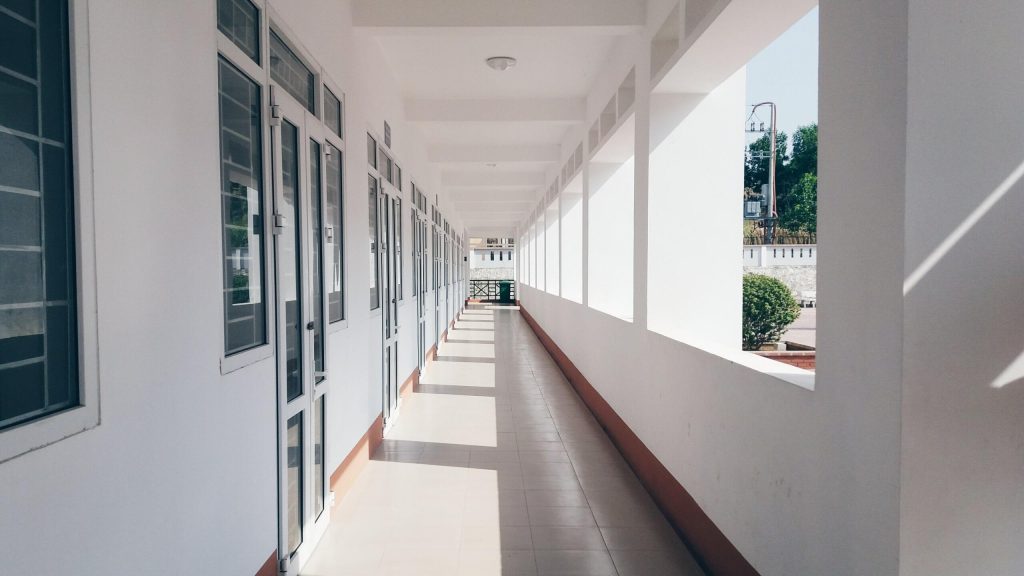 an apartment building hallway