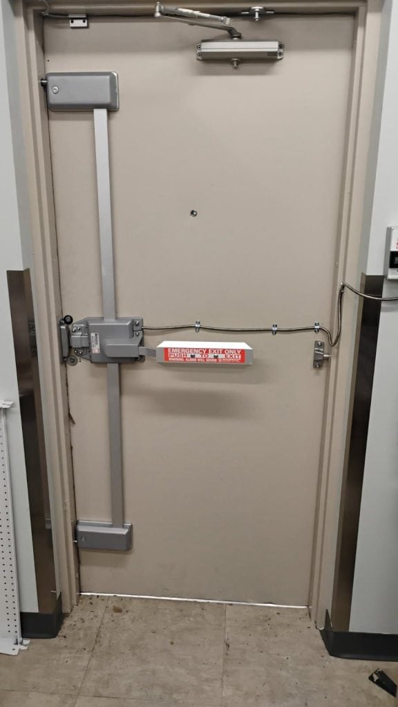 emergency door installed