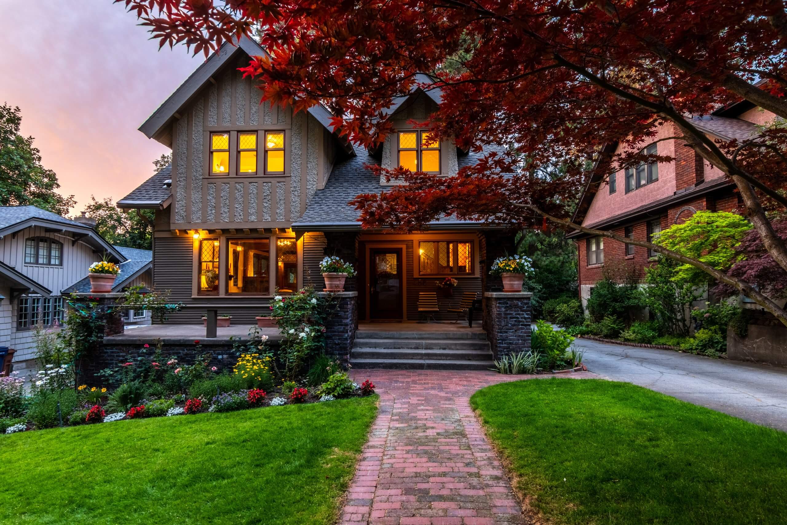 an image of home porch at dawn