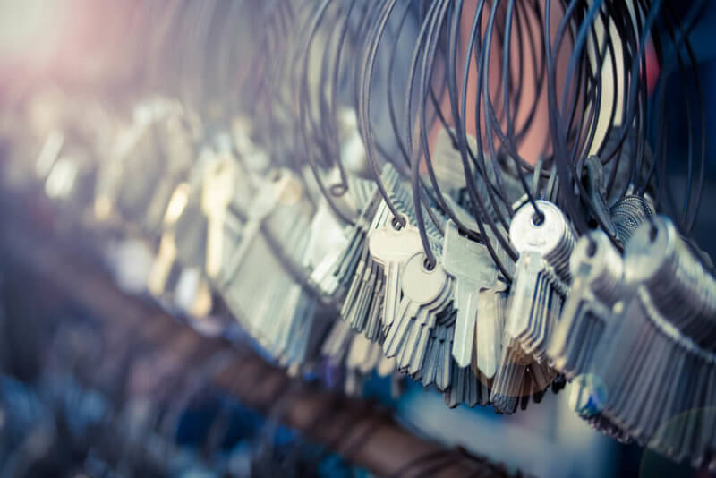 Lots a keys waiting for being re-keyed for new high security