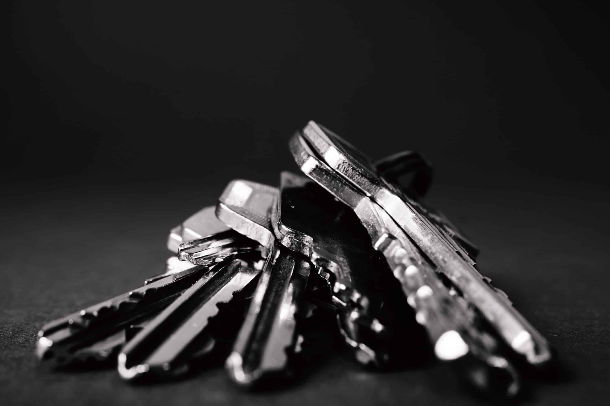 keys for doors on close up look